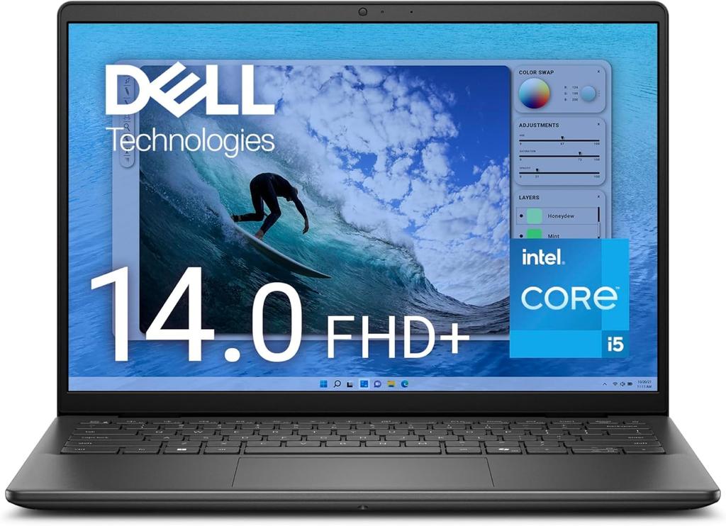 Dell Inspiron 14 5440 Intel Core 16GB 512GB Windows HD Iris Xe Copilot Key Laptop, 14-inch FHD+, i5-1334U, Memory, M.2 SSD, 10, Wi-Fi 6, Camera,
