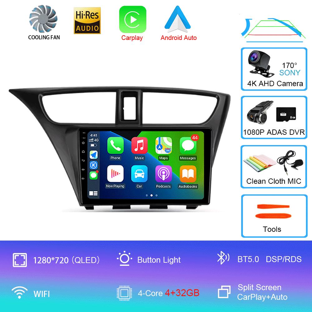 Android 14 For Honda Civic 9 FK FB 2012 - 2017 Multimedia Video Player Car Radio Navigation Stereo GPS No 2din 2 Din Dvd