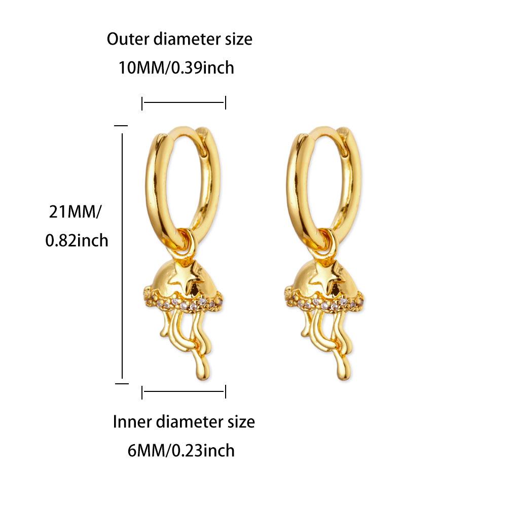 

Cute Jellyfish Star Stainless Steel Earring Gold Color Anti Fading Hoop Earrings for Women Vacation Jewelry Accessories Gift BFF