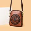 Single Shoulder Bag, Retro Peony Flower Embossed Texture, Crossbody Bag, Crossbody Bag, New Chinese Style Leisure Commuting Bag