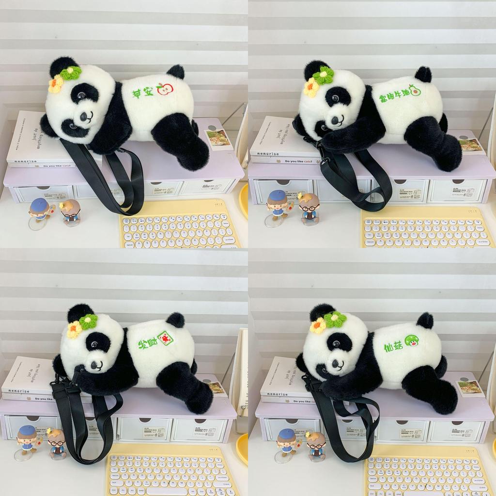 Panda Cartoon Girls Plush Backpack With Zipper Closure And Inner Pocket Perfect