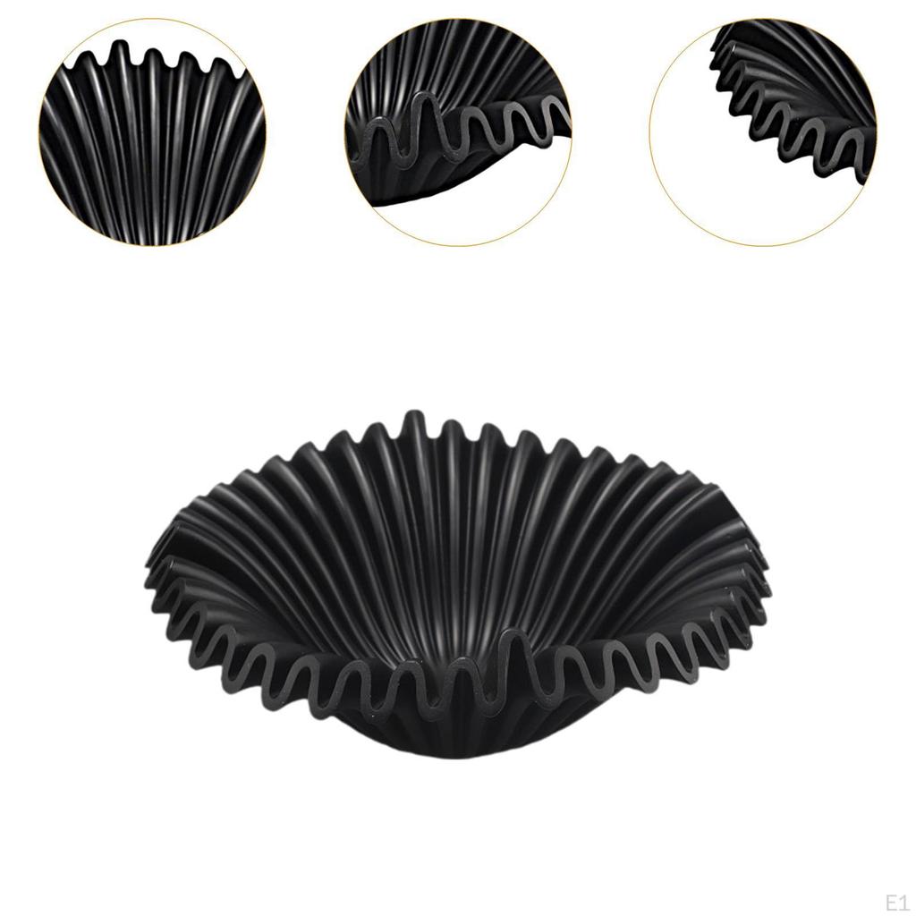 Decorative Fruit Bowl Organizer Table Centerpiece Resin Storage Serving Tray Black