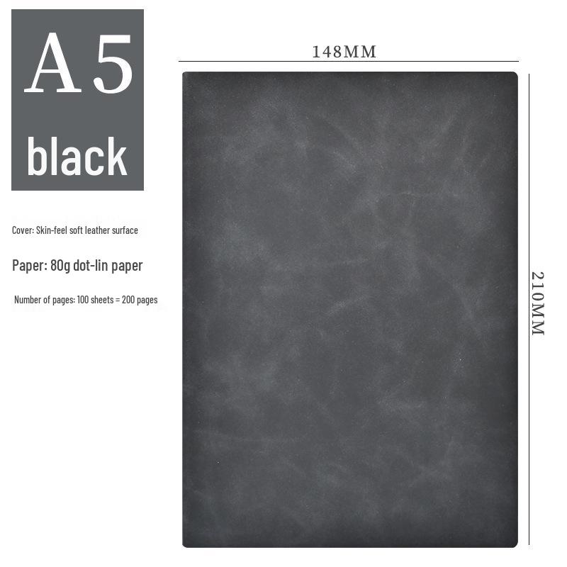 A5 PU Leather Sheepskin Notebook with Custom Logo - Business Diary & Meeting Minutes Book