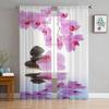 Flower Pure Orchid Water Surface Window Curtains Living Room Tulle Curtains Kitchen Decor Kids Room Curtain Window Treatment