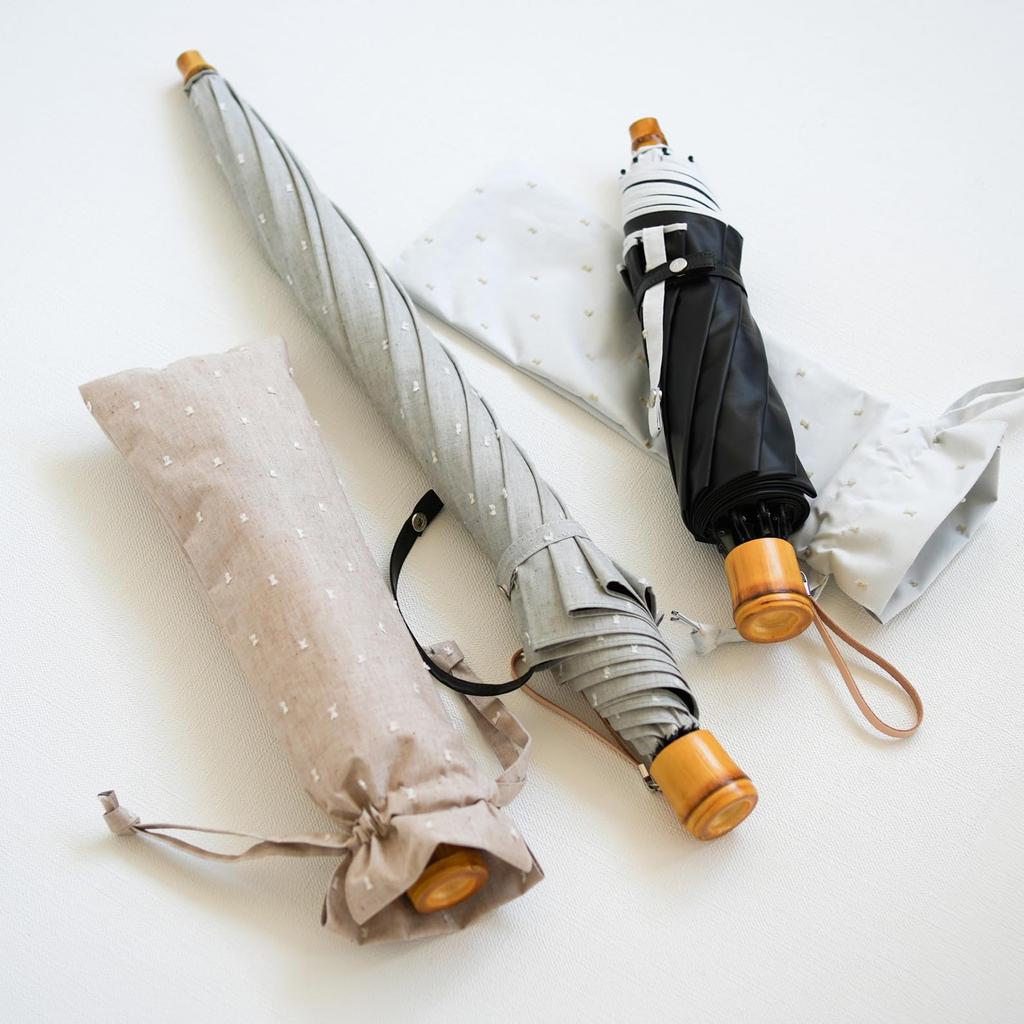 Made In Organic Folding Umbrella for All Weather Grade 1 Light 8 Light Over UV and Over Heat Komiya Shoten Shade with Fringe Dots Japan, 100% Cotton,