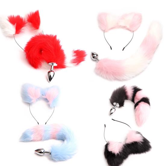1 Set Sex Pleasure Kit Enhance Intimacy Simulation Fox Tail Ear Set for Unforgettable Nights Passion