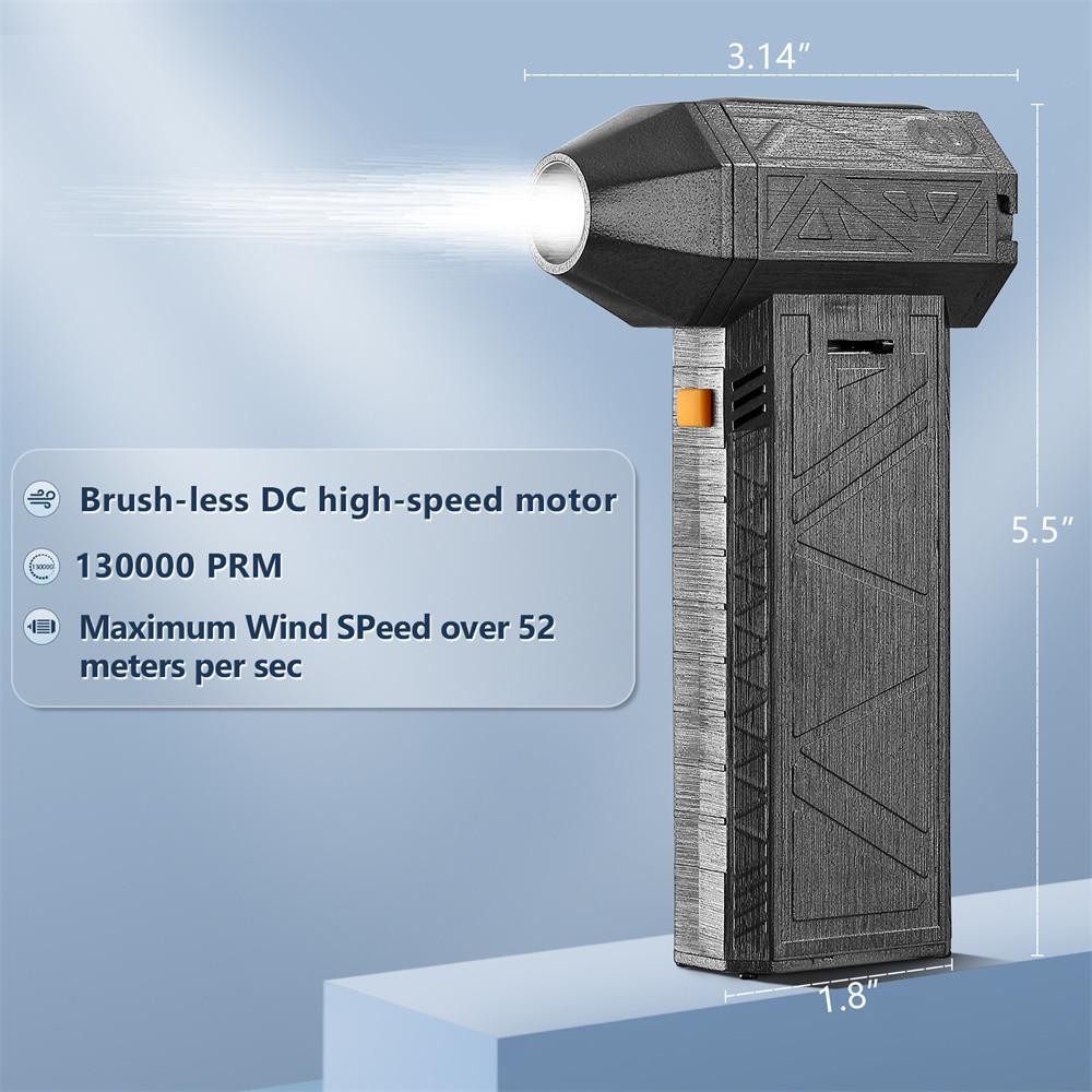 15W Portable Jet Fan High-Speed Brushless Motor Rechargeable Turbo Blower Handheld Mini Turbo Jet Blower Vacuum Cleaner