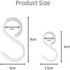 6-Pack Secure & Quiet Plastic S Hooks, Flexible Neck for Easy Twist & Lock, Completely Rust-Free, Holds up to 10 lbs, White, Large (3.5 inch)