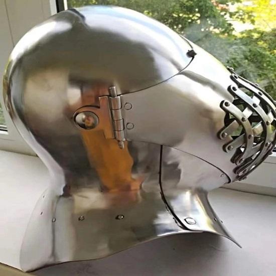 13th Century Medieval Bascinet Helmet ~ Medieval Viking Warrior Helmet ~ Battle Ready Norman Helmet Full Face Historical Re-enactment Helmet