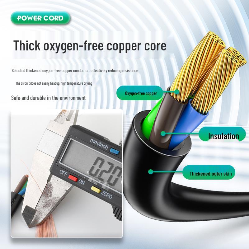 Three-Pin Clover-Shape Copper Power Cord for Appliances