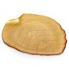 Goldener Dekorativer Teller Tablett Schale für Snacks Dekoration Blatt 27,5x24 cm