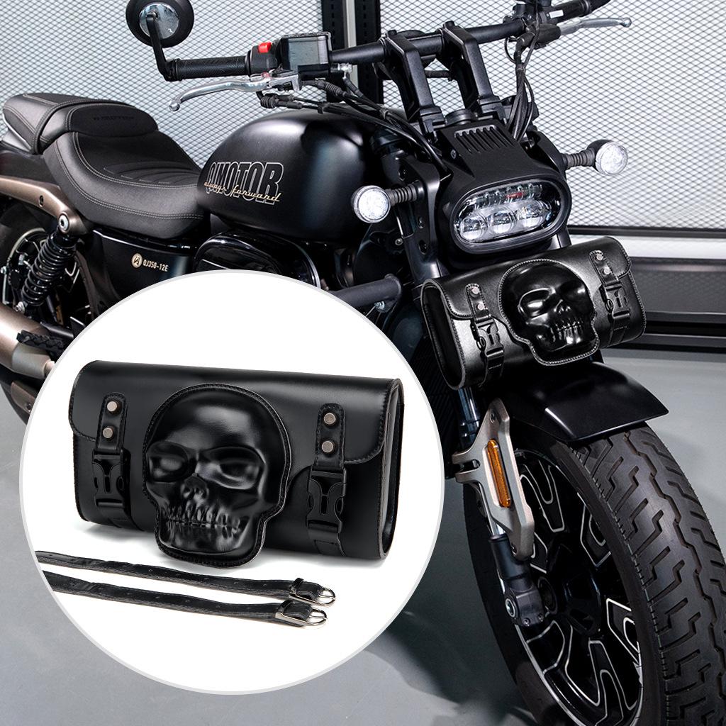 European-American Punk Harley Motorcycle Waterproof Front Bag with Contrast Design