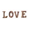4Pcs Letters Wooden Blocks LOVE Shape Retro Free Standing Decorative Cutouts for Home Wall Table