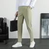 New nine-point straight trousers loose men's high-end non-ironing summer thin suit pants casual pants men
