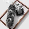 Bag Accessories Bow Furry Tail Keychain Y2K Lace Bow Card Holder Pendant  Hanging Accessory