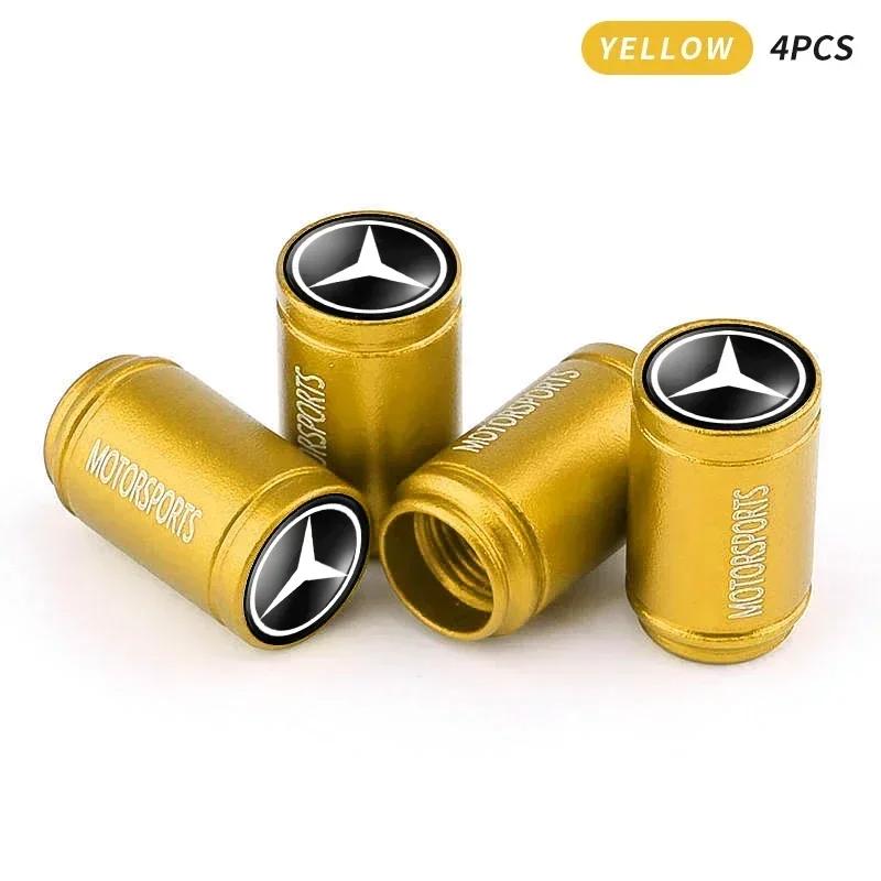4pcs Creative New Anti Theft Valve Tire Cap Sport For Mercedes Benz W212 W213 W205 W177 W247 W176 X253 etc Auto Accessories