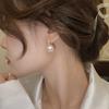 2024 Women's Elegant Temperament Light Pink Pearl Dangle Earrings Korean Fashion Zircon Luxury Accessories for Gilr‘s Earstud