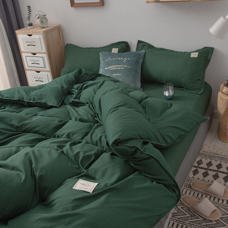 Simple Japanese Solid Color Pink Bedding Set Bed Cover Twin Full Queen Bed Linen Girl Women Polyester Bed Flat Sheet Pillowcase