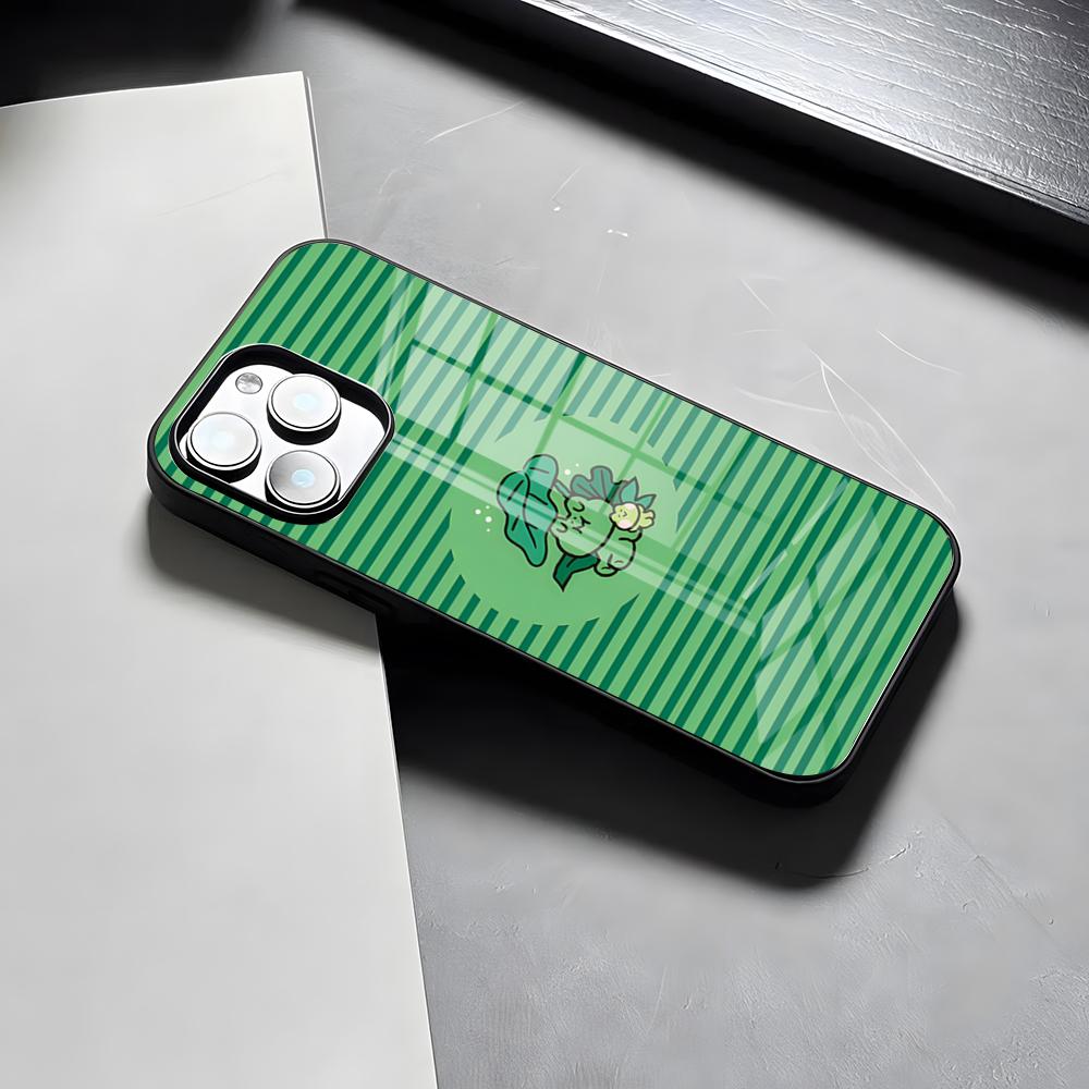 Cute Green Frog Phone Case For IPhone 17 Pro Max 15 Pro 16 14 Plus 12 13 Mini 11 Pro Shockproof Glass Cover
