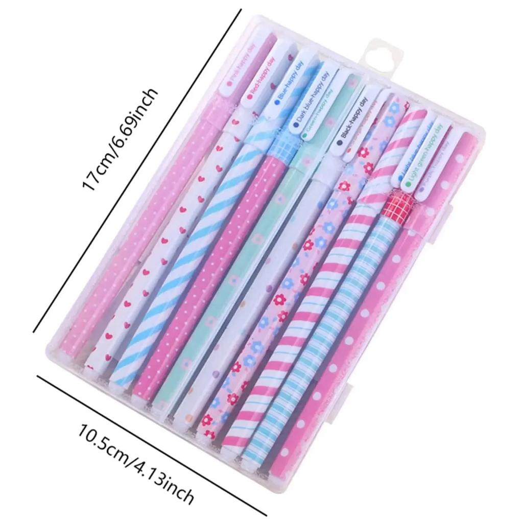 10 Pcs/Set Color Pen Flower Animal Starry Star Sweet Flora Colored Gel Pen 0.38mm Cute Pens for School Stationary