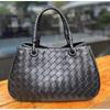 Genuine Lamb Leather Woven Tote Bag Women Small Crossbody Handbag Daily Use Office Commute Fashion Accessory