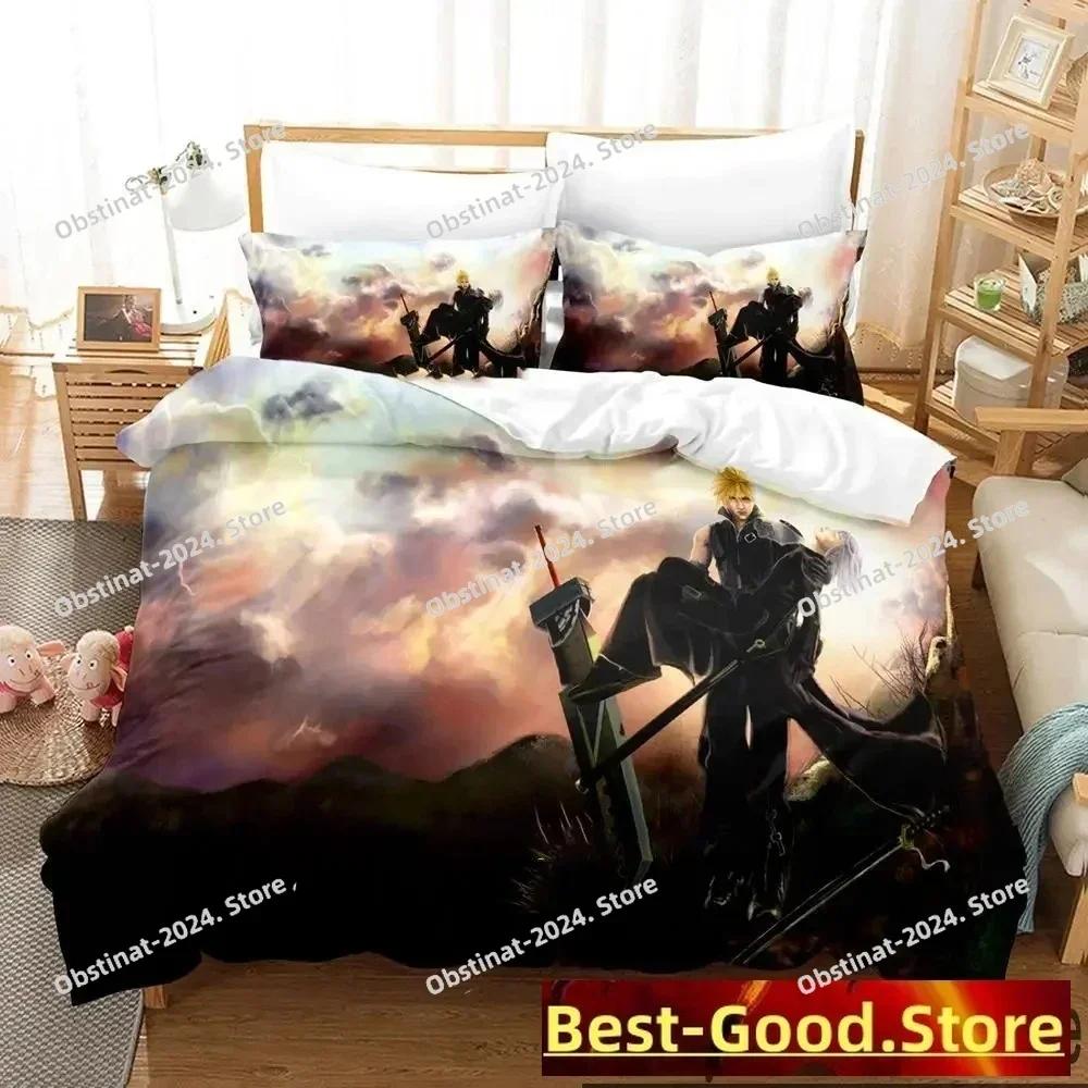 3D Game Crisis Core Final Fantasy VII Bedding Set Printed Single Comforter Duvet Cover Pillow Case 3 Pieces Sets Kids Adult Size