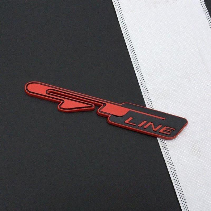 3D Car GT Line Design Fender Rear Trunk Body Emblem Badge Sticker For Peugeot For Kia K9 Forte Ceed Cerato RIO K3 K5 Accessories