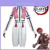 Anime Demon Slayer Lua Superior Três Yahaba Conjunto de Fantasia Cosplay
