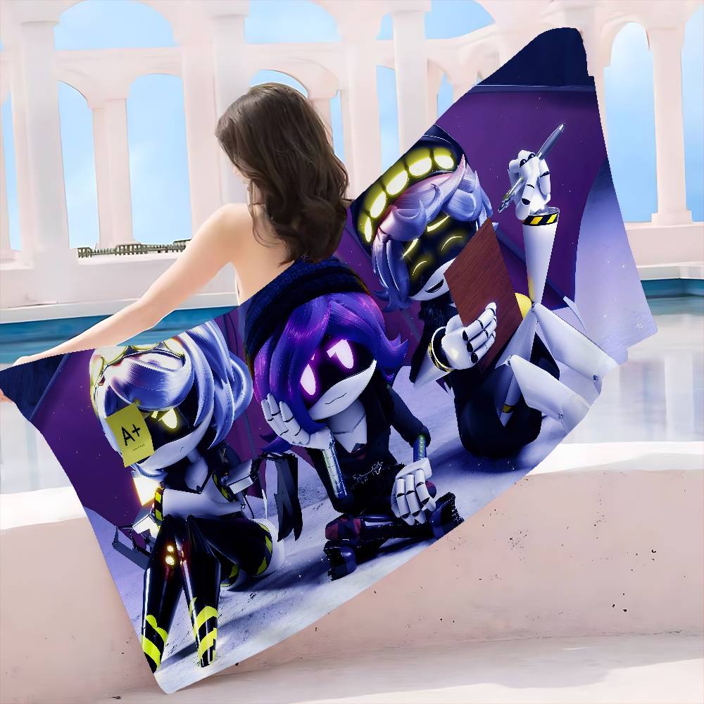 Anime Murder Drones Beach Towel Colorful Bath Towels For Girl Microfiber Quick Dry Custom Sand Free Beach Yoga Spa Gym Pool