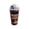oz Single Wall Plastic Cup with Straw, Light Up Halloween Cup with Cute Doll Design