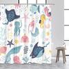 Cartoon Animals Kids Shower Curtains Cute Dogs Pet Ocean Fish Sea Turtle Whale Octopus Child Bathroom Curtain Decor With Hooks