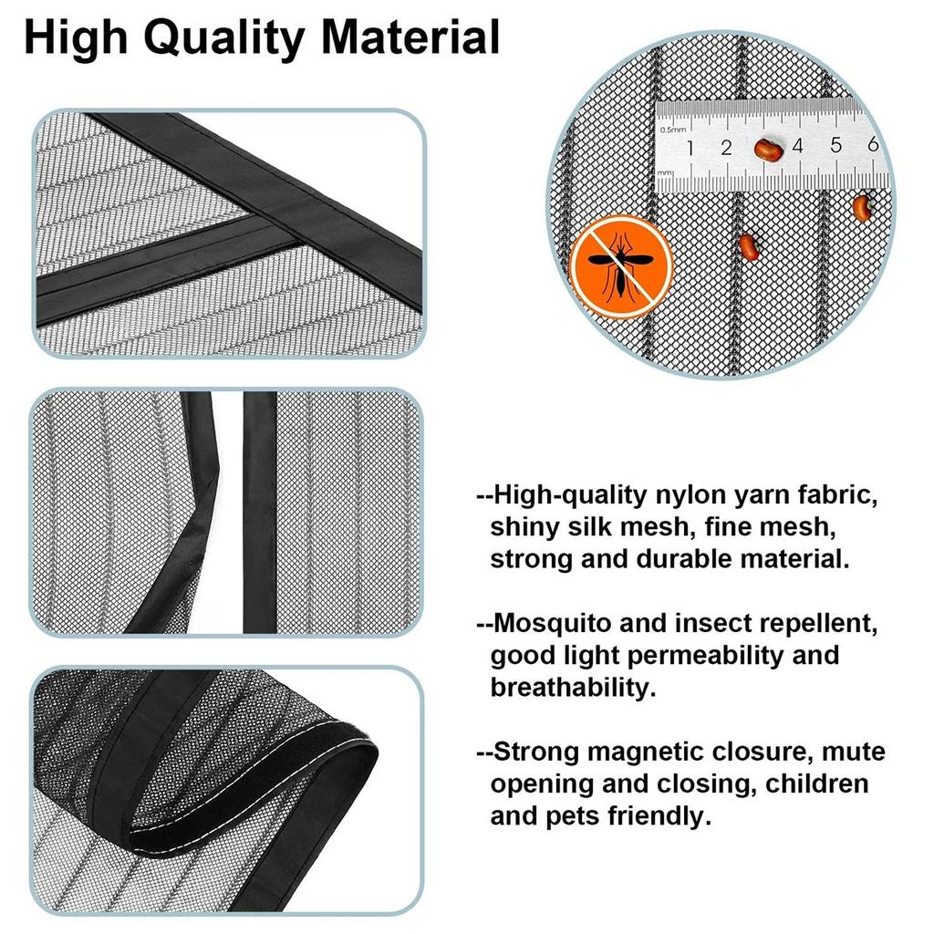 2025 New Magnetic Screen Door Curtain Anti-Mosquito Net Fly Insect Screen Mesh Automatic Closing Multi Size Easy Installation