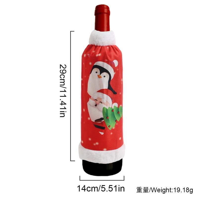 29cm Wine Gift Bag Christmas Wine Bottle Bag Decoration Xmas Party Banquet Ornament for Navidad New Year 2025 Penguin Santa Clau