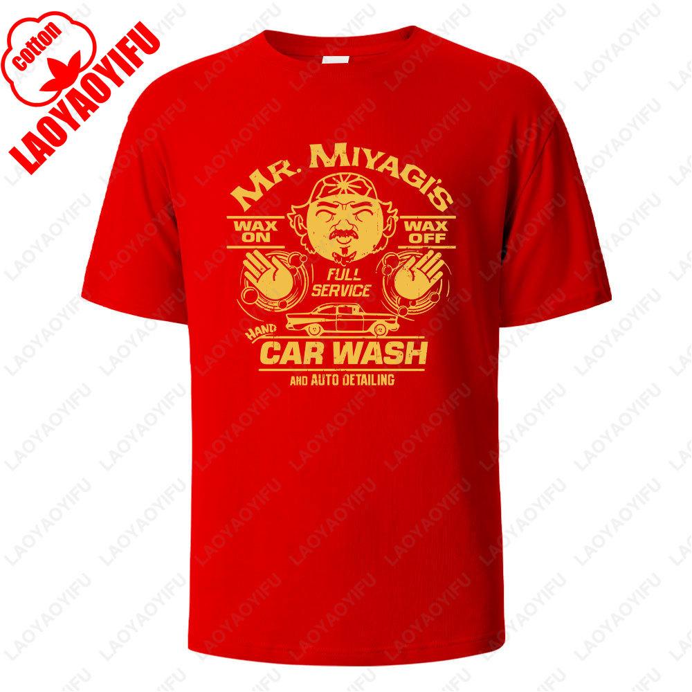 MR MIYAGISSERVICECAR WASHANO AUTO DETAILING  Summer  Oneck Male Classic Style Unisex Adult High Quality Printed Tshirt Tops