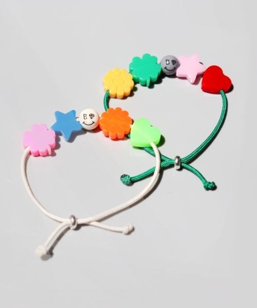 Bonbeau Color Acrylic Motif Smileball Knot Bracelet
