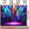 2D Disco Stage Backdrop Glowing Music Notes Birthday Party Photo Background