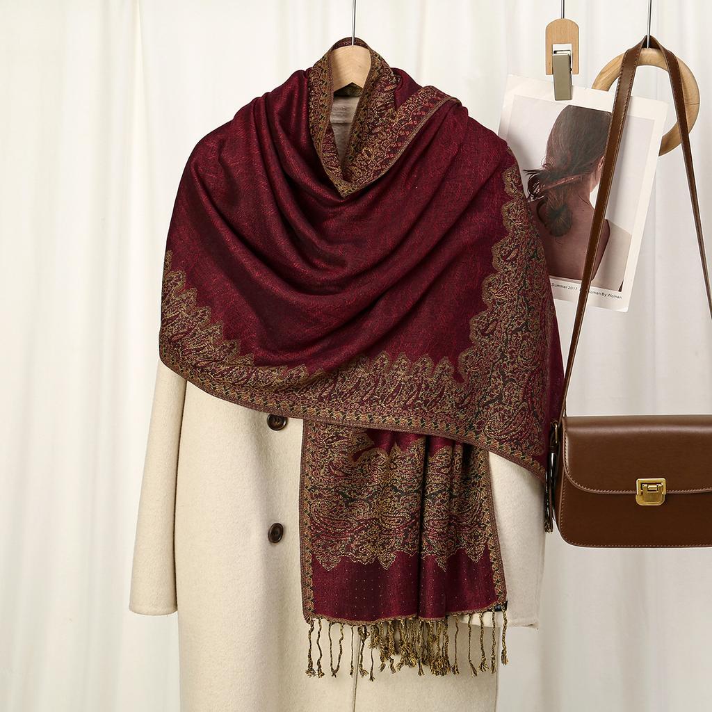 New Ethnic Style Polyester Tassel Long Scarf European and American Versatile Fashion High-quality Women's Shawl Scarf