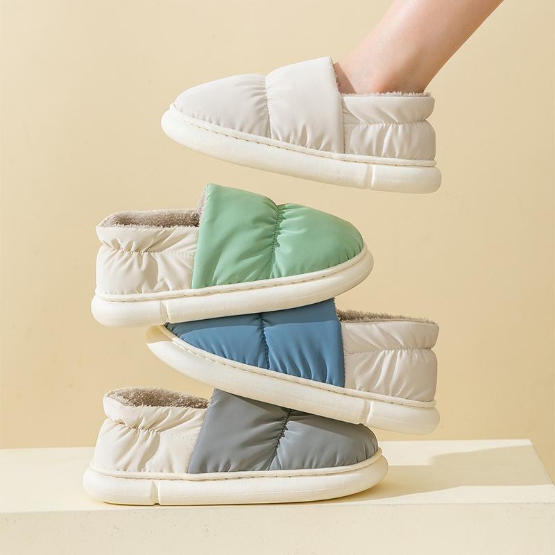 Cixi Baumwollpantoffeln für Frühling, Herbst und Winter, für den Heimgebrauch, rutschfest, mit dicker Sohle, Wochenbett-Schuhe für Paare, um warm zu bleiben