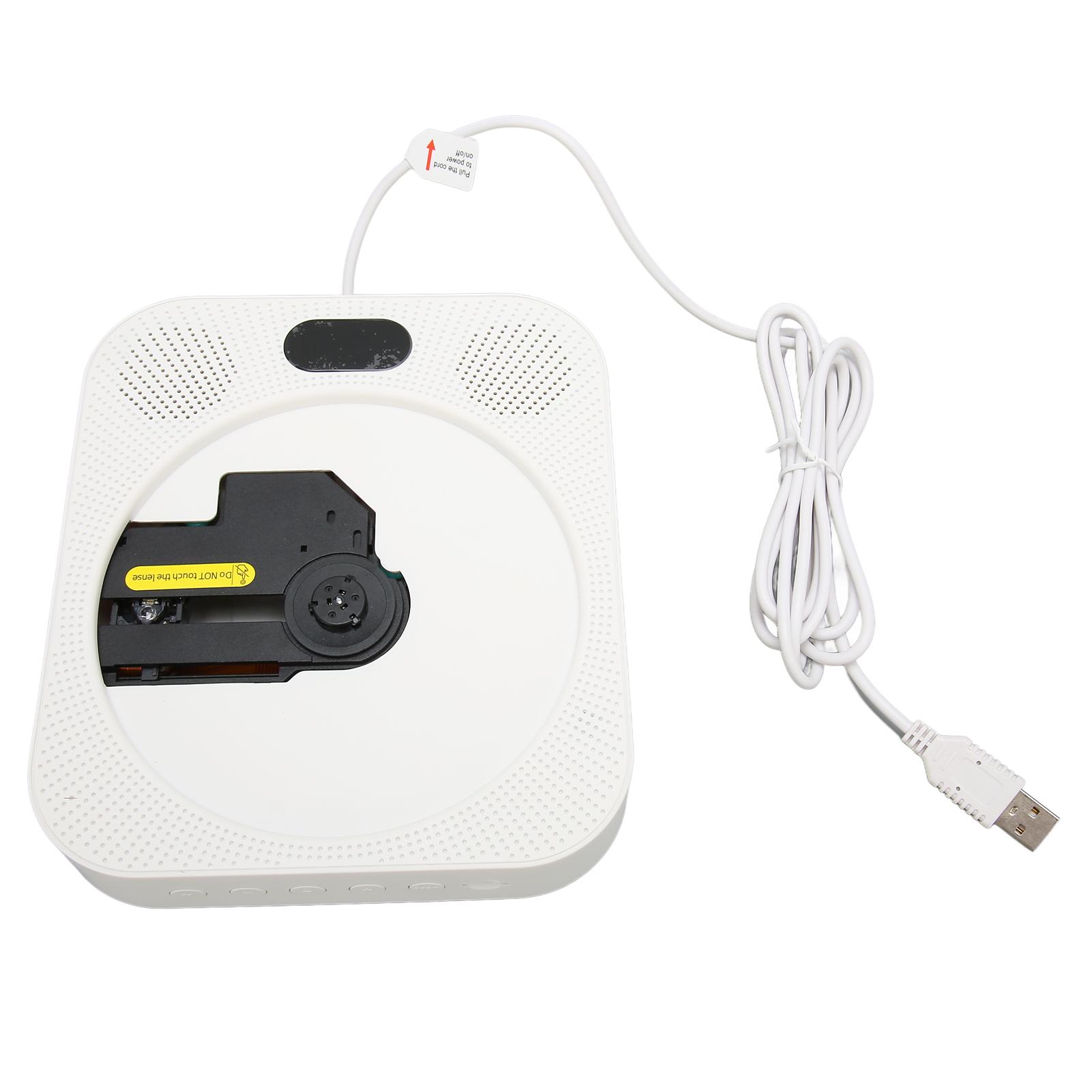 

Настенный CD-плеер с Bluetooth5.0, двумя динамиками HiFi, FM-радио, настенный портативный CD-плеер с US Plug