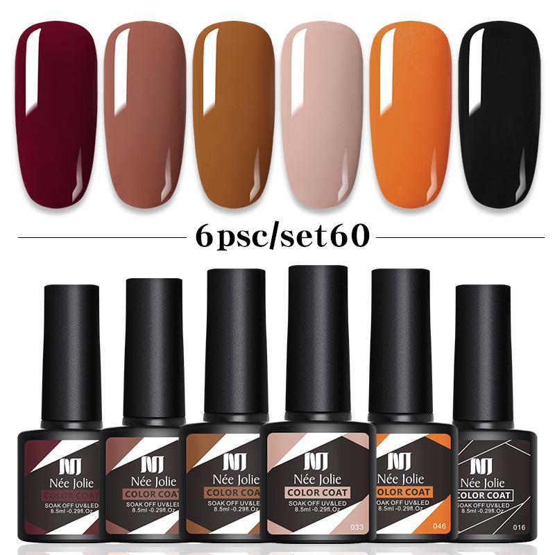 6-Color Nail Polish Glue Set, Popular Color Nail Glue, Phototherapy Nail Polish Glue Can Be Matched Arbitrarily.