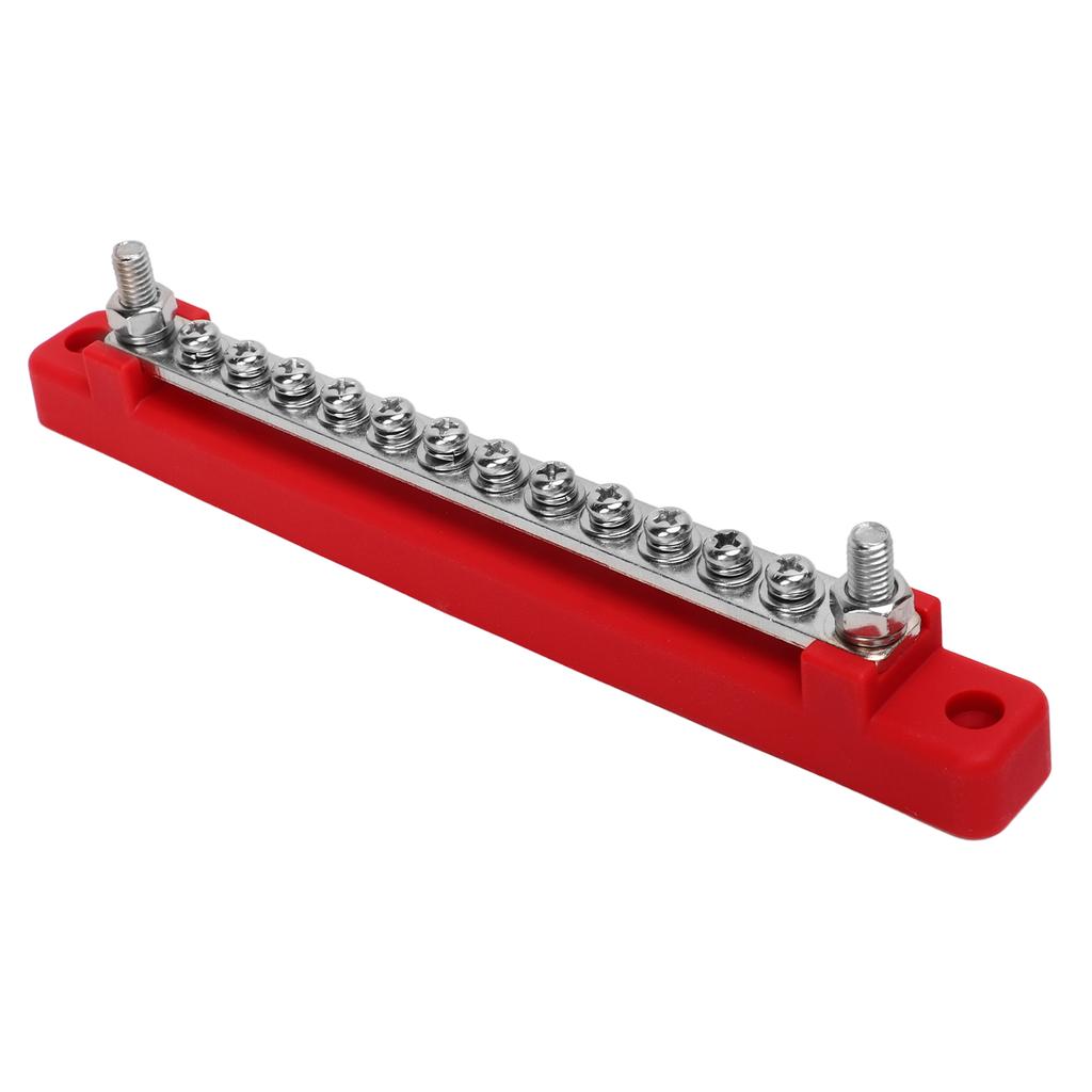 48V 150A 12 Terminal Bus Bar Power Distribution Block with Cover M6 Studs M4 Screws for Car RV Marine Boat