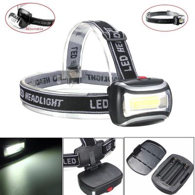 600 Lumen 3W Outdoor-Arbeits-COB-Scheinwerferlampe Stirnlampen Taschenlampe Schwarz