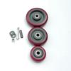 Jujube Red Medium-Duty PVC Swivel Caster Double Axle Wheel