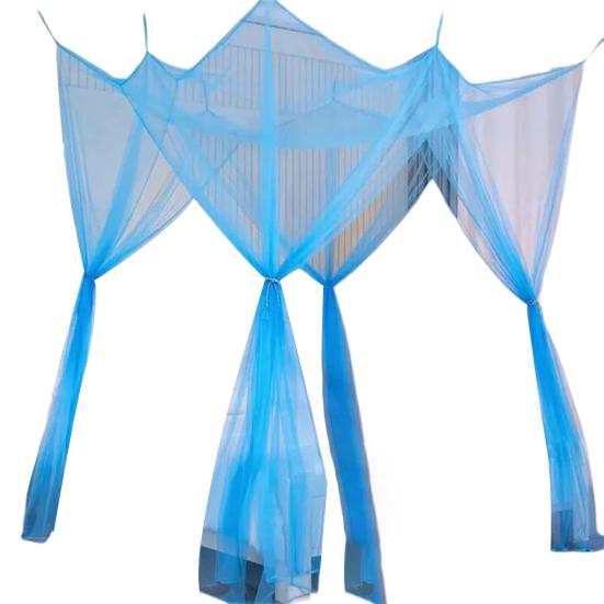 Double Bed Mosquito Net Fine Mesh Canopy Breathable 4 Corner Summer Bed