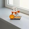 Cute Ghost Wooden Table Sign, Rustic Halloween Tiered Tray Centerpiece, Small White Ghost Sign for Party, Home, Shelf Decor