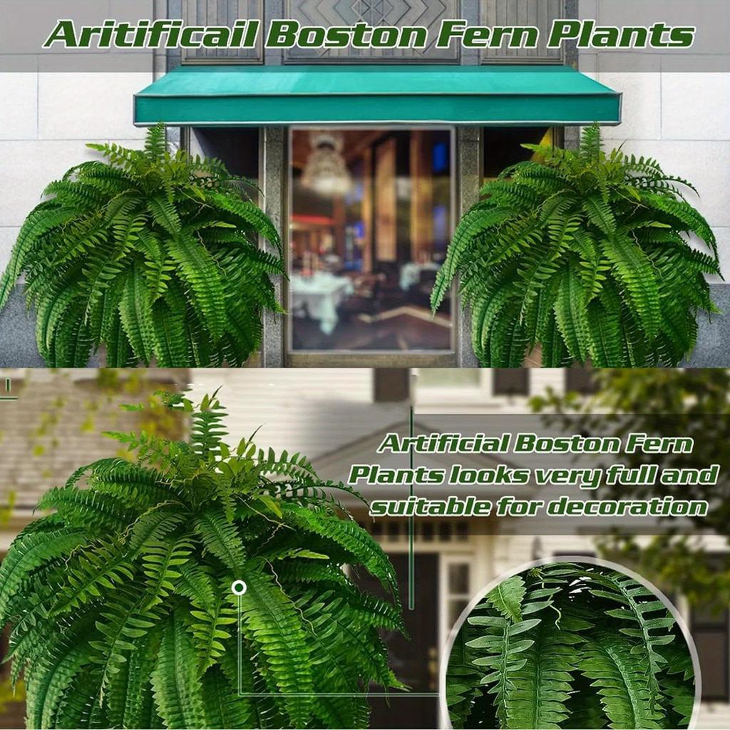 1Pcs Artificial Ferns for Outdoors, Large Faux Ferns Fake Ferns Artificial Plants, for Planter Garden Porch Entrance Home Windowsill Yards Decoraction