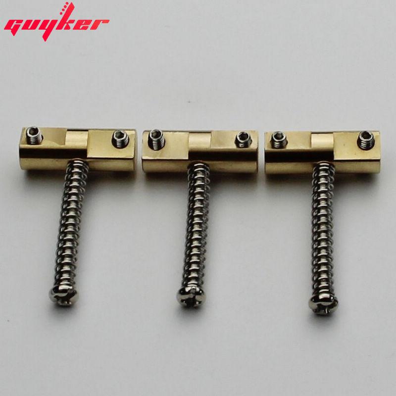 A Set Guitar Bridge Saddles (3 Pcs) Guitar Bridge 10.8Mm Brass Compensated Saddles For Tl Replacement Part
