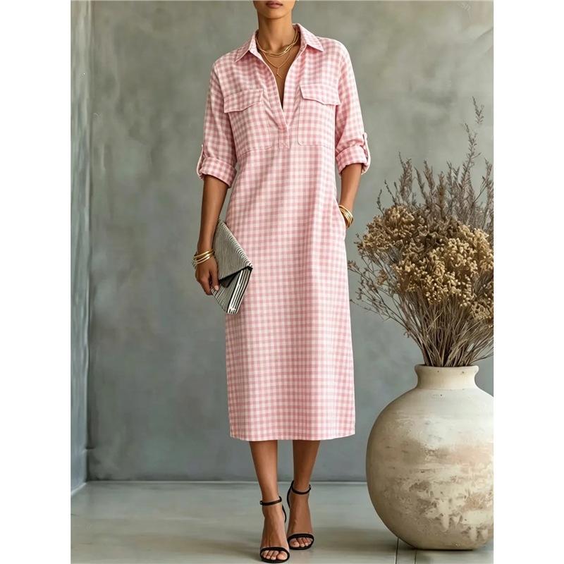 2026 summer European and American wear new light luxury 3D printing dress Bohemian summer women s lapel dress S