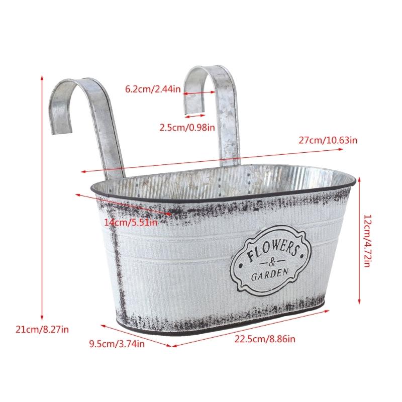 Hanging Flowers Succulents Plant Pots Iron Wall Mounted Indoor Outdoor Garden Decorations Metal Bucket Flowers Basket