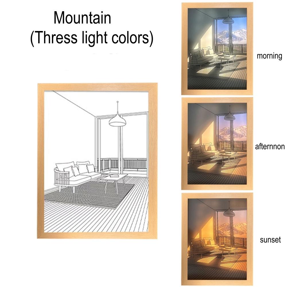 USB Bedside Light LED Lighting Painting Art Lamp Home Decor Sunshine Painting Night Light Creative Birthday, Christmas Gift